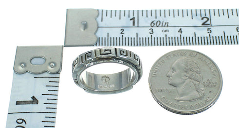 Turquoise Southwestern Sterling Silver Water Wave Ring Size 5 QX85730