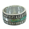 Southwest Genuine Sterling Silver Turquoise Water Wave Ring Size 6-1/4 QX85744