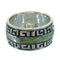Silver Southwest Turquoise Water Wave Ring Size 5-1/4 QX85747