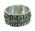Silver Southwest Turquoise Water Wave Ring Size 5-1/4 QX85747