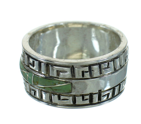 Turquoise Water Wave Sterling Silver Southwest Ring Size 5-3/4 QX85759