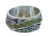 Turquoise Water Wave Southwestern Silver Ring Size 6-1/2 QX85786