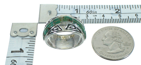 Water Wave Sterling Silver Southwestern Turquoise Ring Size 6-3/4 QX85812