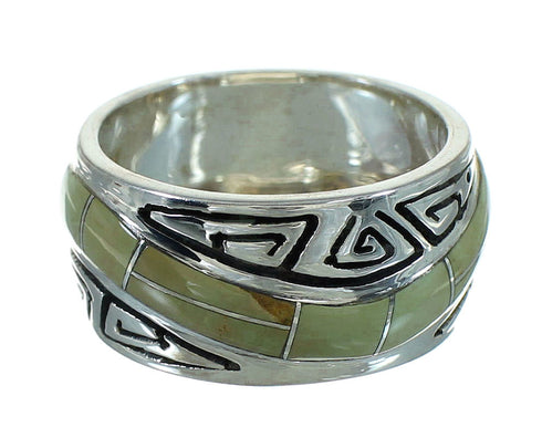 Water Wave Genuine Sterling Silver Southwest Turquoise Ring Size 7-1/4 QX85815