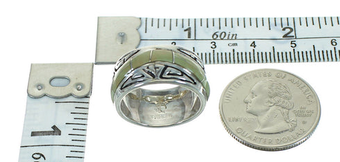 Water Wave Authentic Sterling Silver Southwest Turquoise Ring Size 5 QX85813