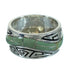 Water Wave Turquoise Silver Southwest Ring Size 7-1/4 QX85825
