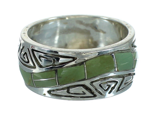 Water Wave Turquoise Authentic Sterling Silver Southwest Ring Size 8-1/4 QX85829