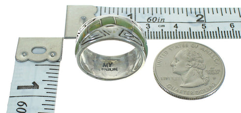 Water Wave Turquoise Sterling Silver Southwestern Ring Size 5-1/4 QX85828