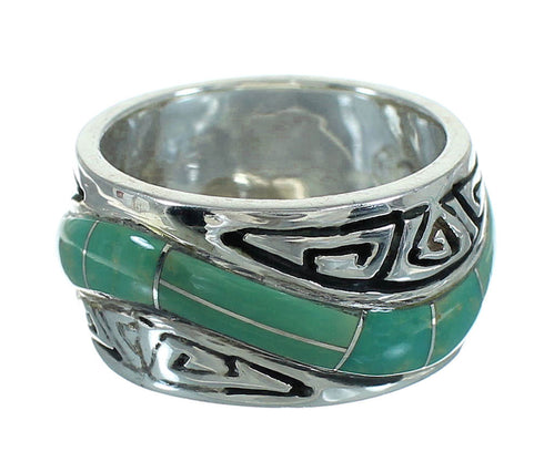 Water Wave Turquoise Southwest Silver Ring Size 6 QX85833