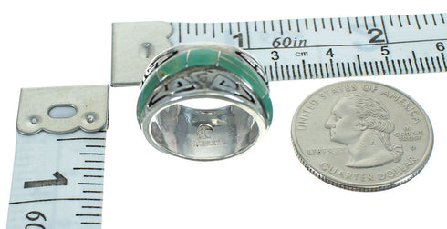 Water Wave Turquoise Southwest Silver Ring Size 6 QX85833