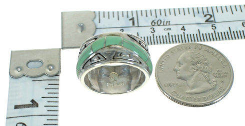 Water Wave Turquoise Southwest Sterling Silver Ring Size 6 QX85835