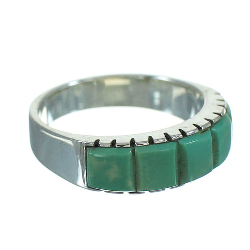 Sterling Silver Southwest Turquoise Jewelry Ring Size 5-3/4 AX85046