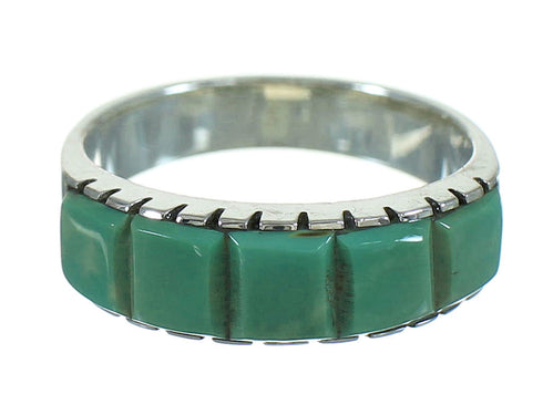 Authentic Sterling Silver Southwestern Turquoise Jewelry Ring Size 6-1/4 AX85055