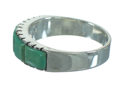 Authentic Sterling Silver Southwestern Turquoise Jewelry Ring Size 6-1/4 AX85055