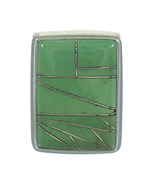 Turquoise Inlay Sterling Silver Southwestern Ring Size 5-1/2 AX85073