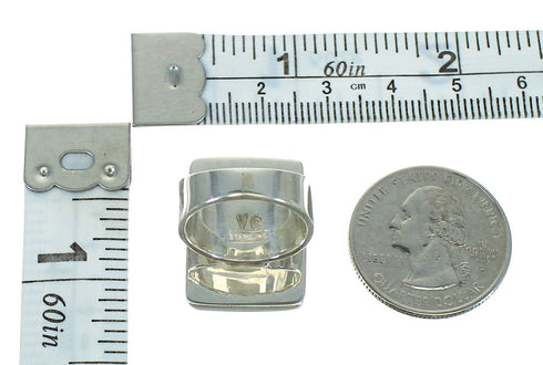 Turquoise Inlay Sterling Silver Southwestern Ring Size 5-1/2 AX85073