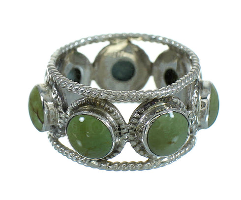 Turquoise Genuine Sterling Silver Jewelry Southwestern Ring Size 4-3/4 AX85089