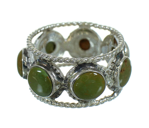 Turquoise Genuine Sterling Silver Southwestern Ring Size 7-1/2 AX85090