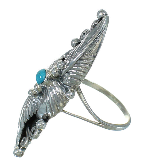Turquoise Southwest Sterling Silver Ring Size 6-3/4 QX85331