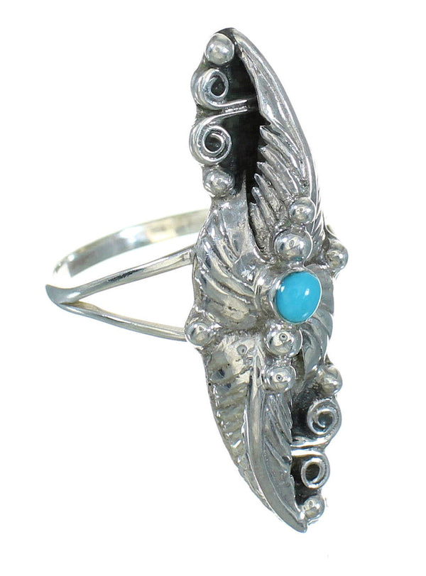 Silver Southwest Turquoise Ring Size 4-3/4 QX85266