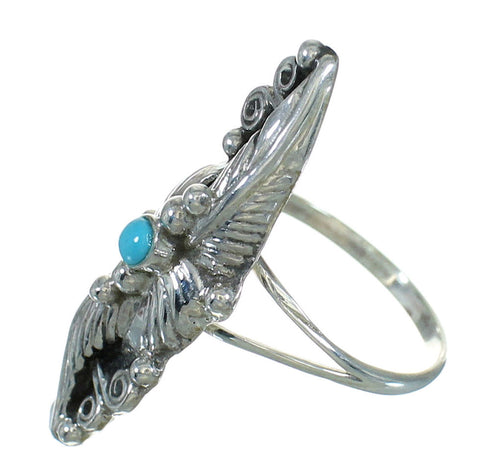 Southwestern Silver Turquoise Ring Size 7 QX85275