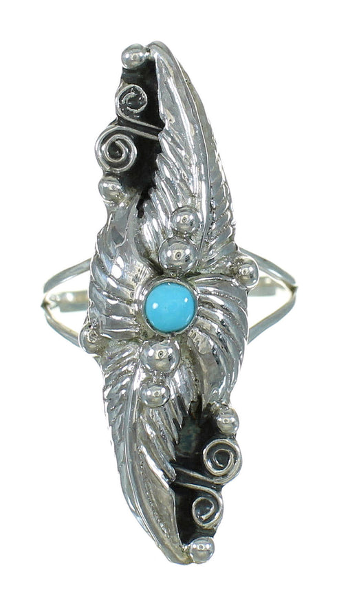 Turquoise Sterling Silver Southwestern Ring Size 7 QX85289
