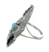 Southwestern Genuine Sterling Silver Turquoise Ring Size 5-1/4 QX85284