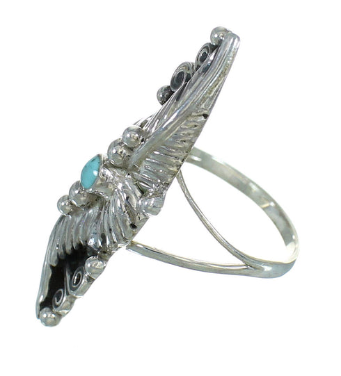 Turquoise Genuine Sterling Silver Southwestern Ring Size 4-3/4 QX85326