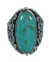 Turquoise And Genuine Sterling Silver Southwestern Flower Ring Size 5-3/4 YX85438