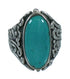 Southwestern Turquoise Genuine Sterling Silver Flower Ring Size 7-1/2 YX85454