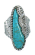 Southwestern Silver Turquoise Ring Size 5-3/4 YX85624