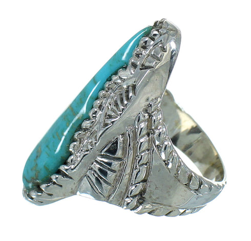 Southwest Sterling Silver Turquoise Ring Size 6-3/4 YX85626
