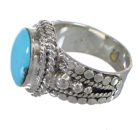 Genuine Sterling Silver Southwest Turquoise Ring Size 6-1/2 QX83725
