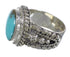 Genuine Sterling Silver Southwestern Turquoise Ring Size 4-1/2 QX83726