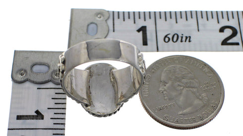 Genuine Sterling Silver Southwestern Turquoise Ring Size 4-1/2 QX83726