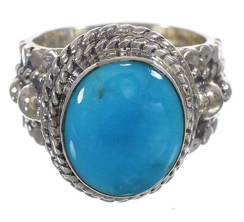 Southwest Silver Turquoise Ring Size 4-1/2 QX83727