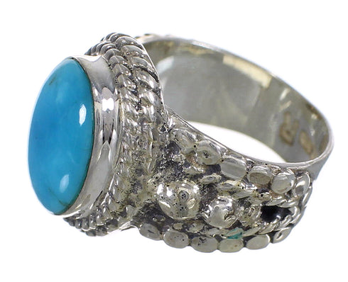 Southwest Silver Turquoise Ring Size 4-1/2 QX83727