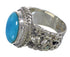 Southwest Silver Turquoise Ring Size 4-1/2 QX83727