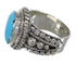Southwest Authentic Sterling Silver Turquoise Ring Size 5-1/4 QX83731