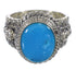 Southwest Genuine Sterling Silver Turquoise Ring Size 6-1/4 QX83733