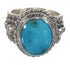 Turquoise Southwestern Silver Ring Size 5-1/4 QX83751
