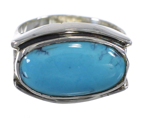 Turquoise Southwestern Authentic Sterling Silver Ring Size 6-1/4 QX83755