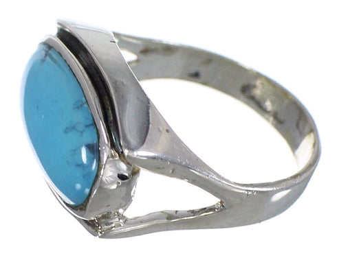 Turquoise Southwestern Authentic Sterling Silver Ring Size 6-1/4 QX83755