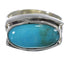 Southwestern Turquoise Silver Ring Size 7-1/2 QX83766