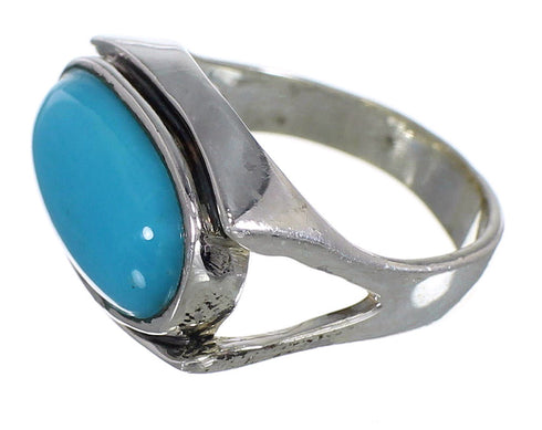 Southwest Turquoise Authentic Sterling Silver Ring Size 5-1/4 QX83774
