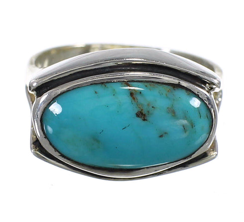 Authentic Sterling Silver Southwest Turquoise Jewelry Ring Size 5-3/4 QX83814