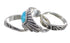 Stackable Turquoise Silver Southwestern Ring Set Size 4-3/4 QX83865