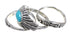 Stackable Turquoise Sterling Silver Southwest Ring Set Size 5-1/4 QX83867