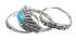 Stackable Turquoise Sterling Silver Southwestern Ring Set Size 8-3/4 QX83871