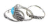 Stackable Turquoise Southwestern Authentic Sterling Silver Ring Set Size 6-1/4 QX83935